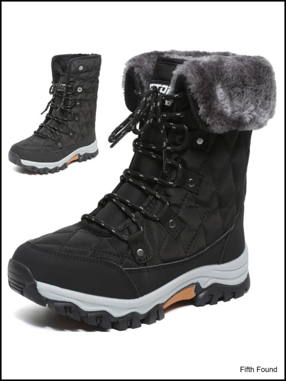 Womens Snow Boots Fur Lined Waterproof Winter Boots Anti-Slip Mid-Calf